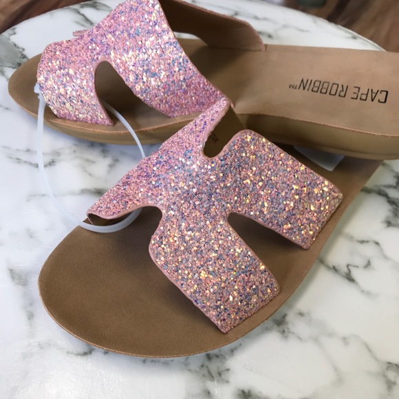 ‼️ Pink Sparkle H Inspired Fashion Sandals - Picture 3 of 6